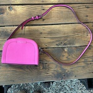Marc Jacobs Playback Half Moon Saffiano Leather Small Crossbody Bag Pink
